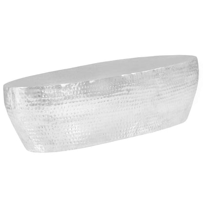 vidaXL Coffee Table | Hammered Silver | Polished Aluminium | 100 x 50 x 28 cm 3