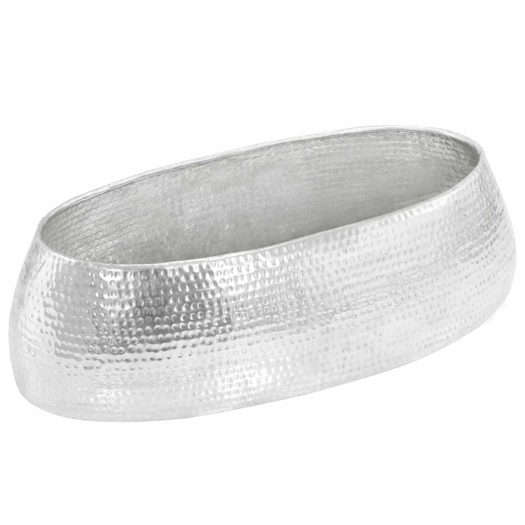 vidaXL Coffee Table | Hammered Silver | Polished Aluminium | 100 x 50 x 28 cm 4