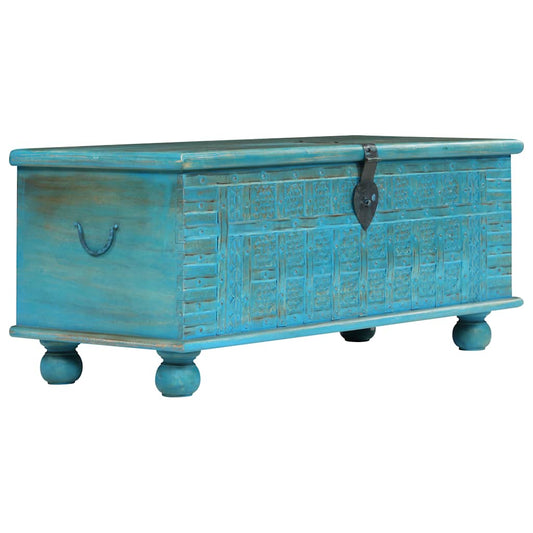 246479 vidaXL Storage Chest Solid Mango Wood Blue 100x40x41 cm 1