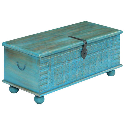 246479 vidaXL Storage Chest Solid Mango Wood Blue 100x40x41 cm 3