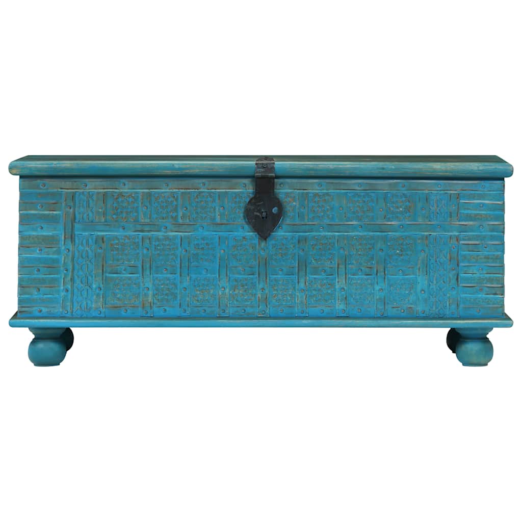 246479 vidaXL Storage Chest Solid Mango Wood Blue 100x40x41 cm 4