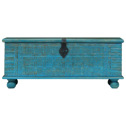 246479 vidaXL Storage Chest Solid Mango Wood Blue 100x40x41 cm 4