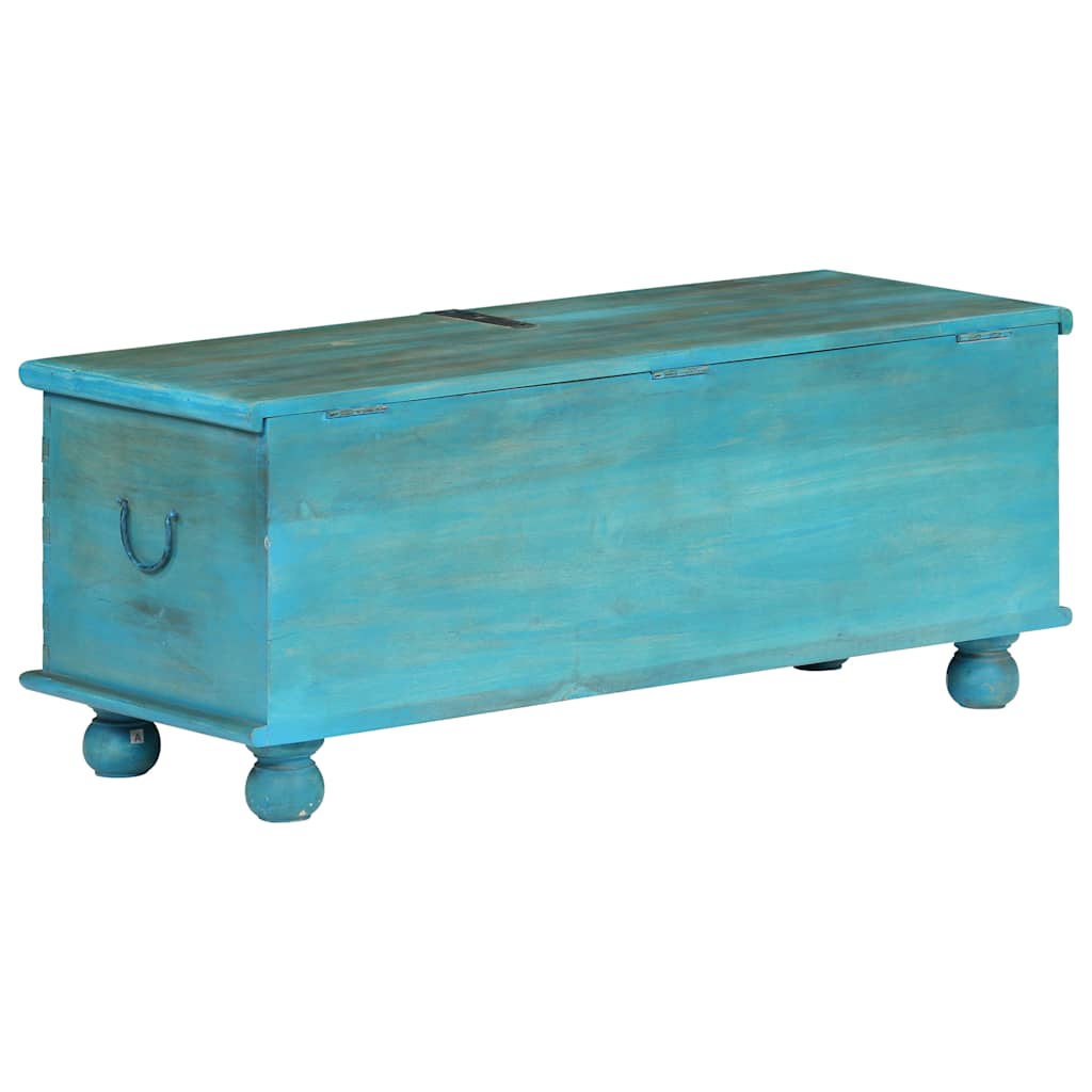 246479 vidaXL Storage Chest Solid Mango Wood Blue 100x40x41 cm 5