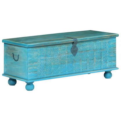 246479 vidaXL Storage Chest Solid Mango Wood Blue 100x40x41 cm 6