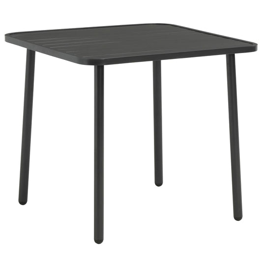 Garden Table Dark Grey Steel 80 cm 80 cm