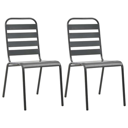 vidaXL 3 Piece Bistro Set Steel Dark Grey 5