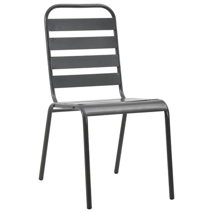 vidaXL 3 Piece Bistro Set Steel Dark Grey 6