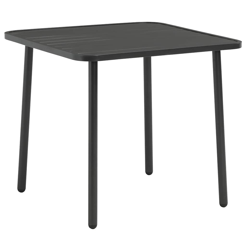 44262 vidaXL 5 Piece Outdoor Dining Set Steel Dark Grey 2