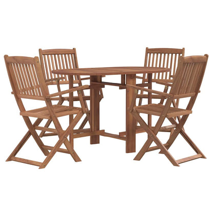 vidaXL 5 Piece Folding Outdoor Dining Set Solid Acacia Wood 2