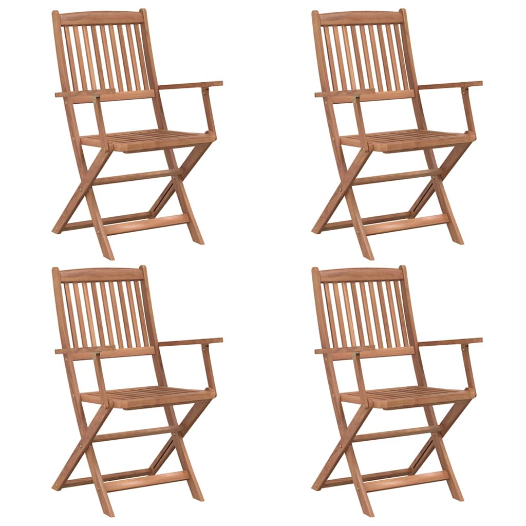 vidaXL 5 Piece Folding Outdoor Dining Set Solid Acacia Wood 3
