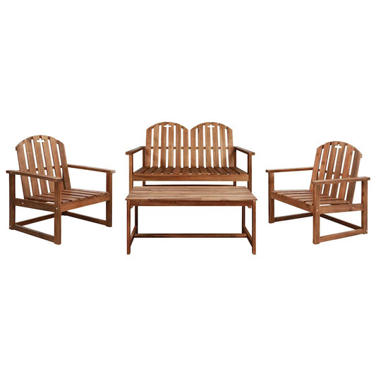vidaXL 4 Piece Outdoor Lounge Set Solid Acacia Wood 1