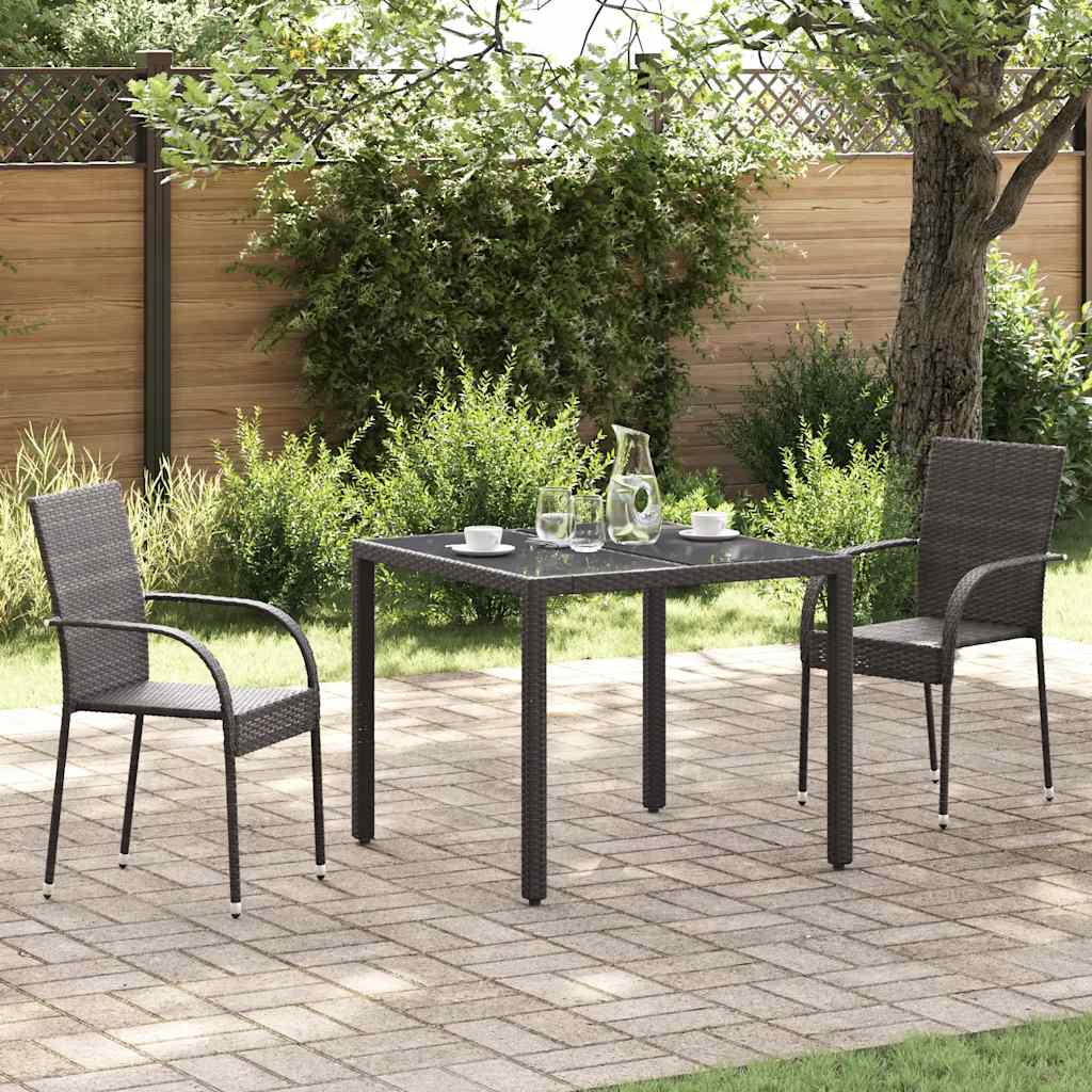 Stackable Outdoor Chairs Poly Rattan Brown 2