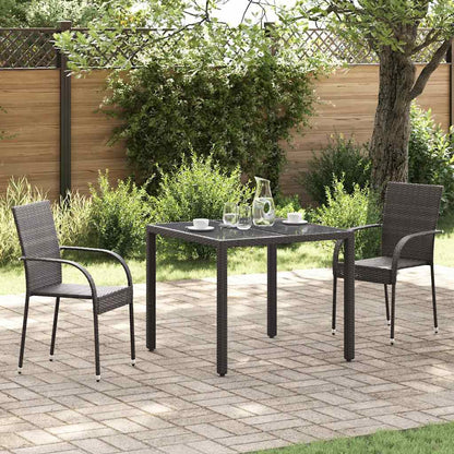 Stackable Outdoor Chairs Poly Rattan Brown 2