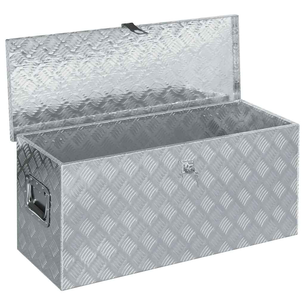 vidaXL Aluminium Box 90.5x35x40 cm Silver 3