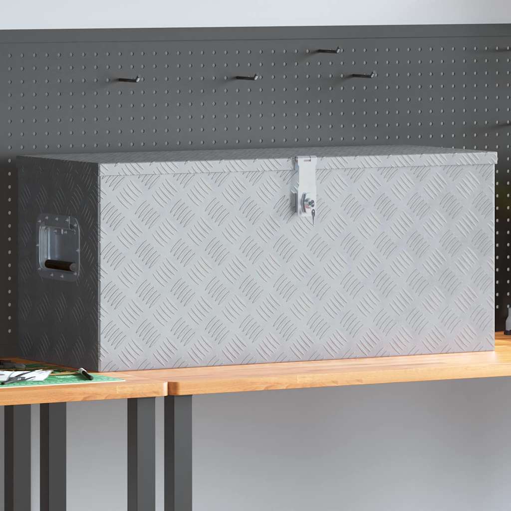 vidaXL Aluminium Box 90.5x35x40 cm Silver 1