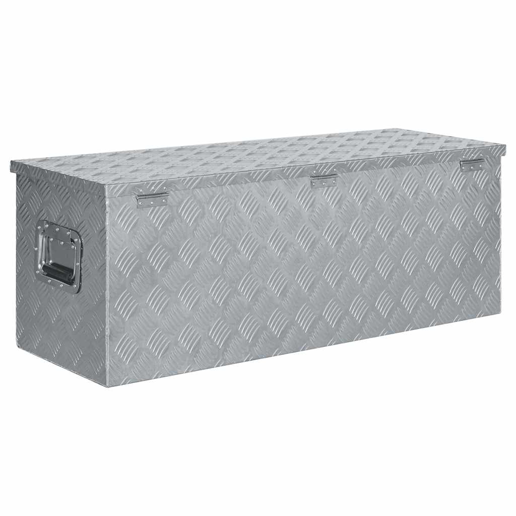 142941 vidaXL Aluminium Box 110,5x38,5x40 cm Silver 5