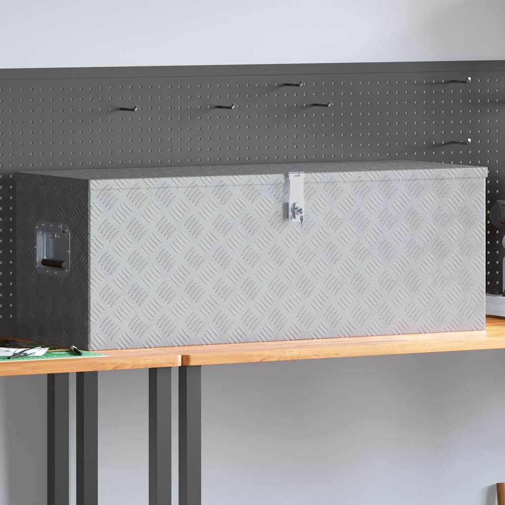 142941 vidaXL Aluminium Box 110,5x38,5x40 cm Silver 1