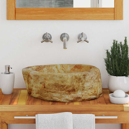 142778 vidaXL Sink 45x35x15 cm Fossil Stone Cream 3