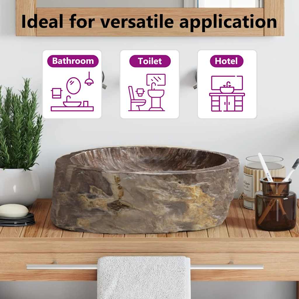 142778 vidaXL Sink 45x35x15 cm Fossil Stone Cream 4