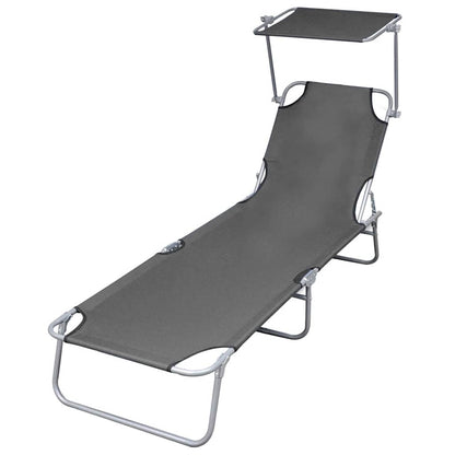 Sun Lounger Polyester Grey 1 pcs