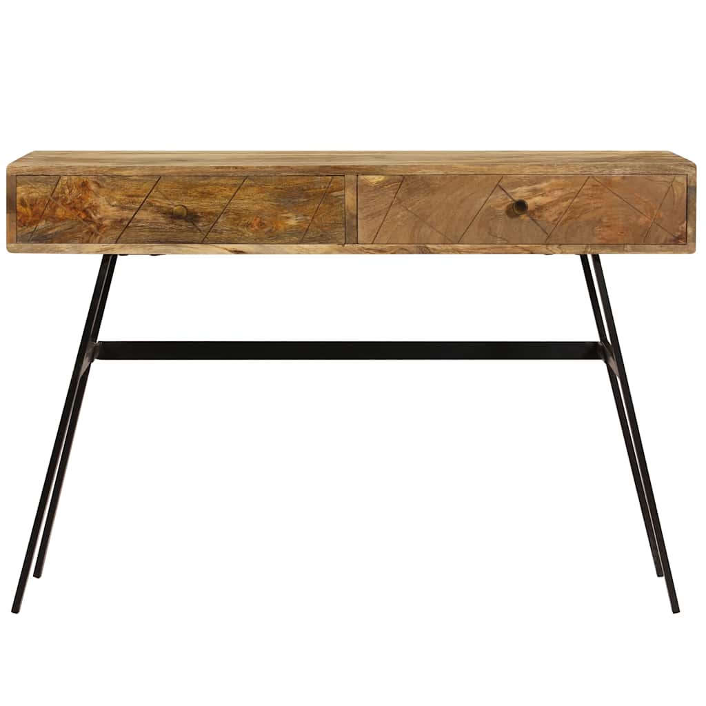 vidaXL Writing Desk | Varied tones of natural wood | Solid mango wood, steel 3