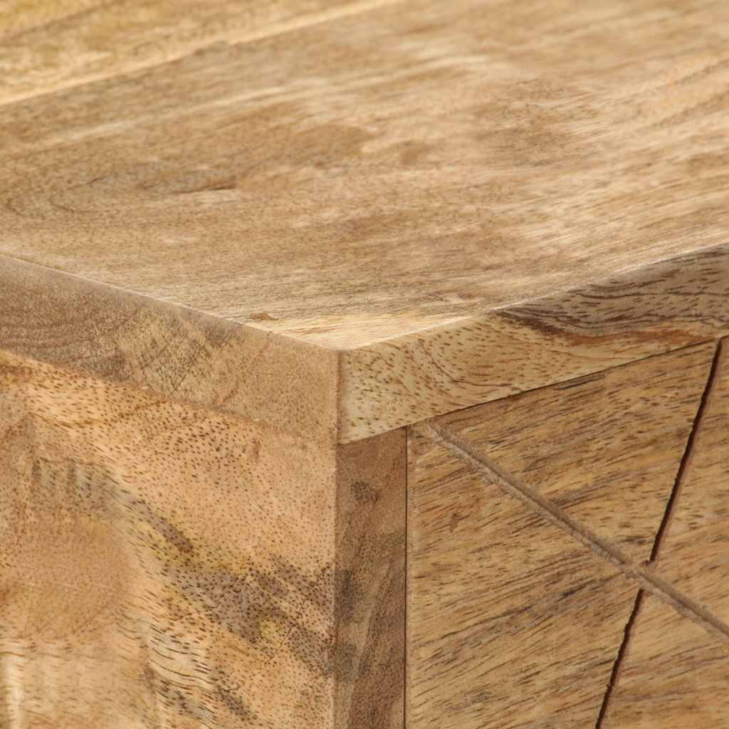 vidaXL Writing Desk | Varied tones of natural wood | Solid mango wood, steel 6