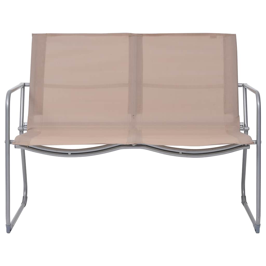 vidaXL 4 Piece Garden Lounge Set Fabric & Steel Taupe 2
