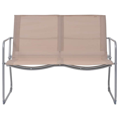 vidaXL 4 Piece Garden Lounge Set Fabric & Steel Taupe 2