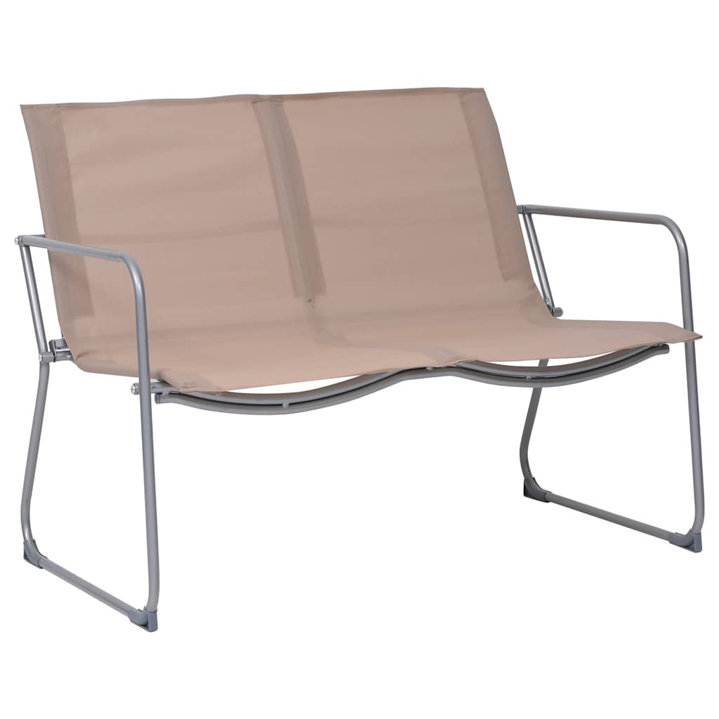 vidaXL 4 Piece Garden Lounge Set Fabric & Steel Taupe 3