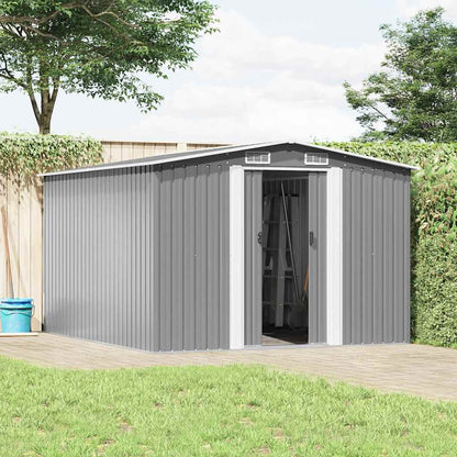 Garden Shed Metal Grey 178 cm 298 cm