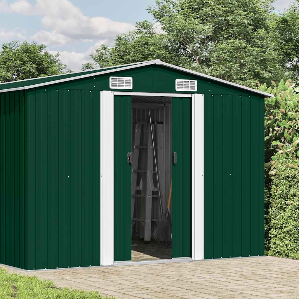 Garden Shed Metal Green 181 cm 392 cm