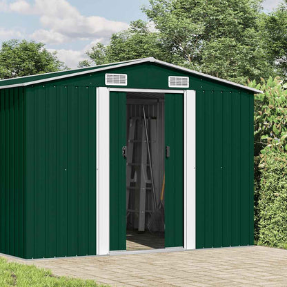 Garden Shed Metal Green 181 cm 392 cm