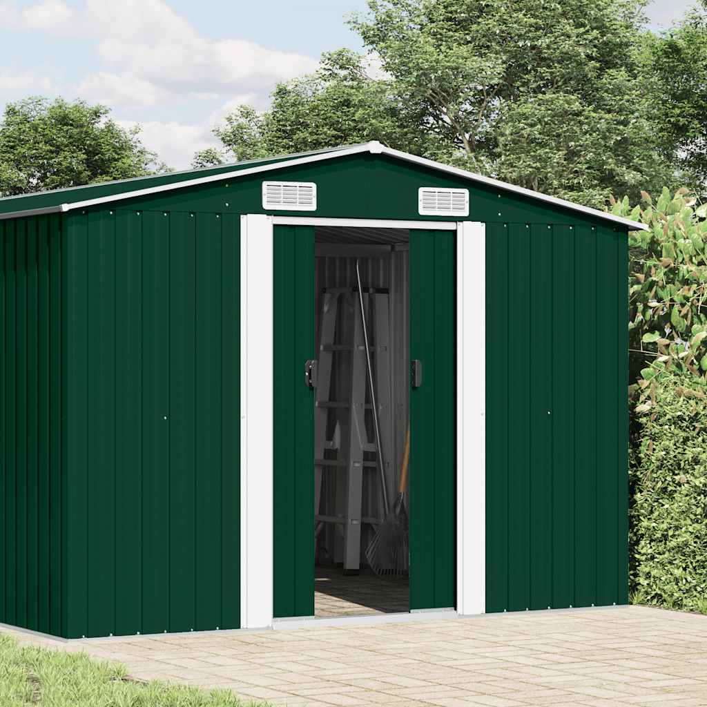 Garden Shed Metal Green 181 cm 489 cm