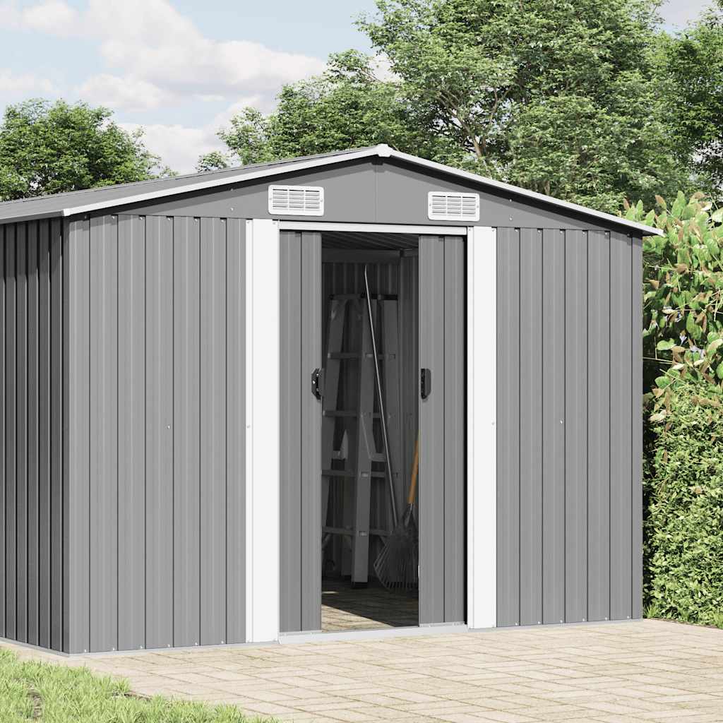 Garden Shed Metal Grey 181 cm 489 cm