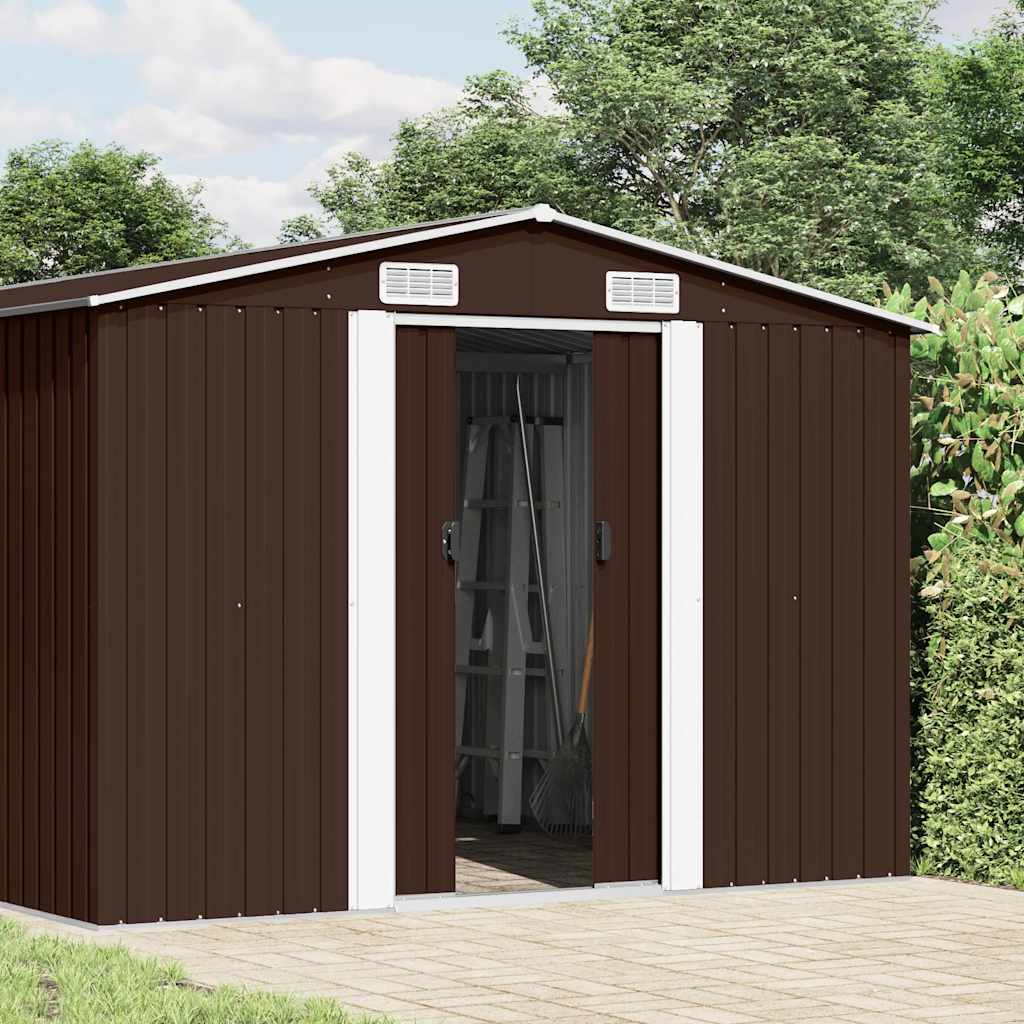 Garden Shed Metal Brown 181 cm 489 cm