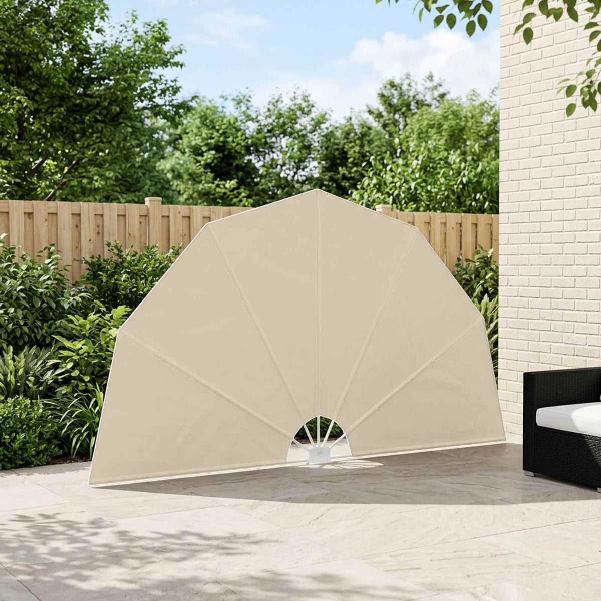 Collapsible Terrace Side Awning Cream 160 cm