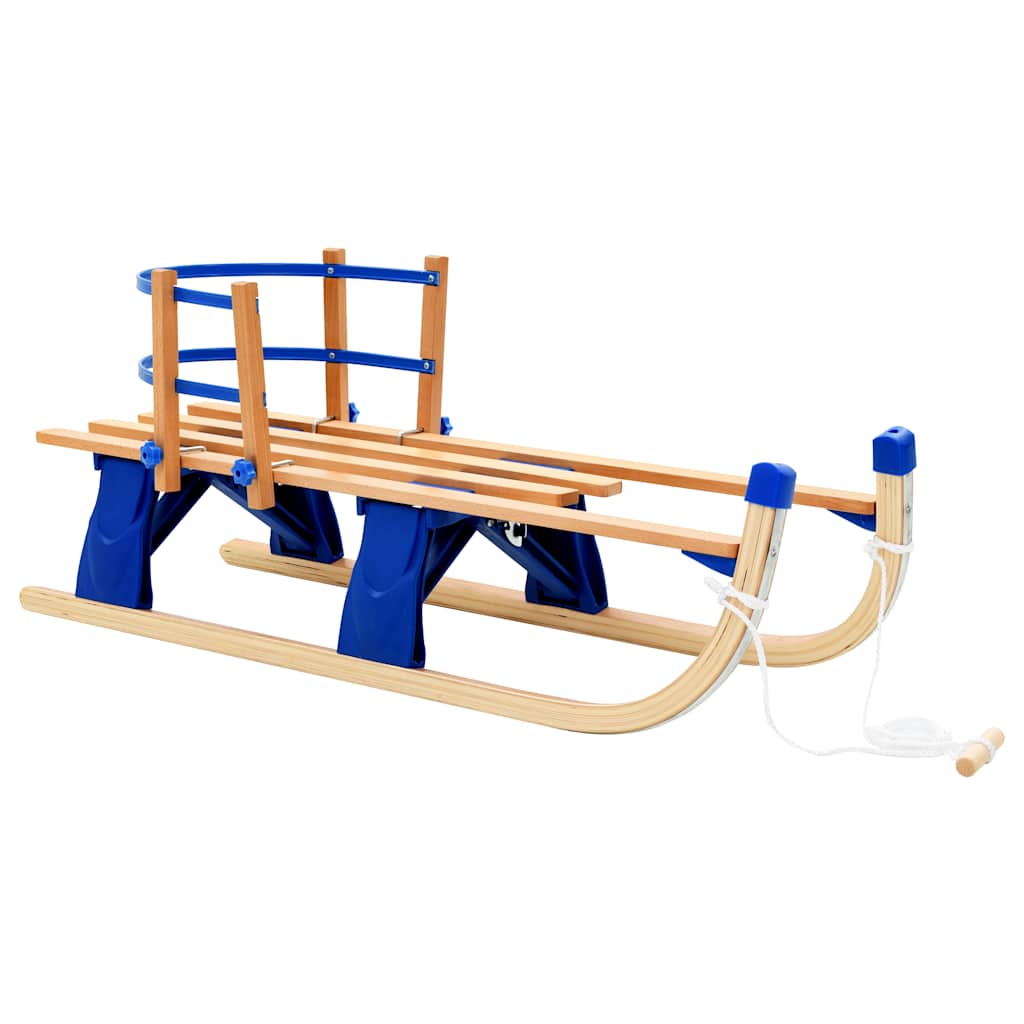 Folding Sledge Wood 110 cm With backrest