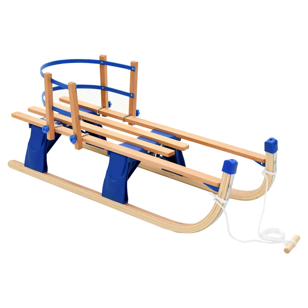Folding Sledge Wood 110 cm With backrest