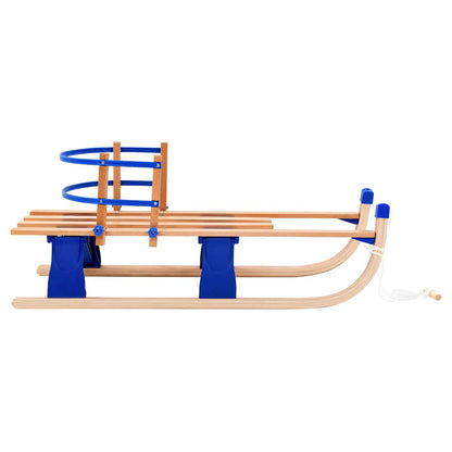 Folding Sledge Wood 110 cm With backrest