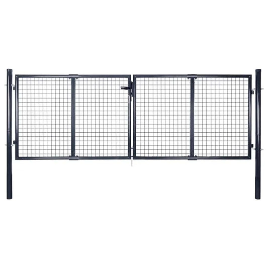vidaXL Mesh Garden Gate Galvanised Steel 300x75 cm Grey 1