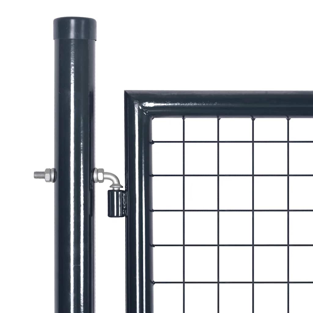 vidaXL Mesh Garden Gate Galvanised Steel 300x75 cm Grey 3
