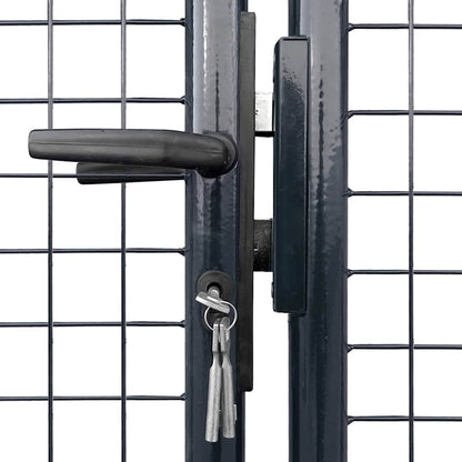 vidaXL Mesh Garden Gate Galvanised Steel 300x75 cm Grey 4