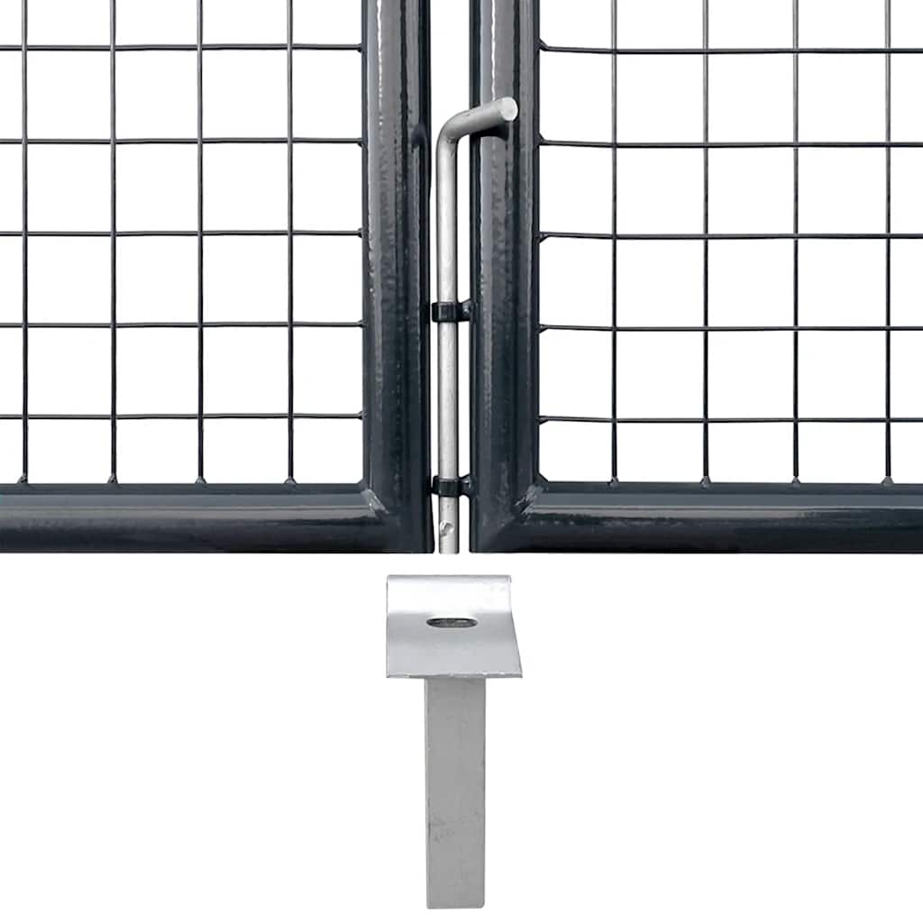 vidaXL Mesh Garden Gate Galvanised Steel 300x75 cm Grey 6