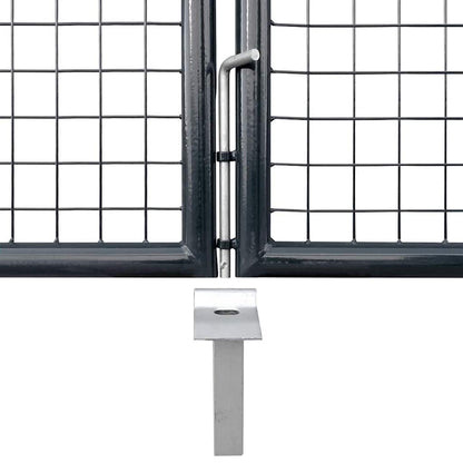 vidaXL Mesh Garden Gate Galvanised Steel 300x75 cm Grey 6