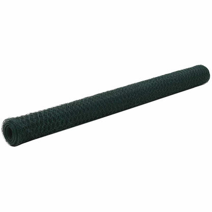 Chicken Wire Fence Steel with PVC Coating 25x1,2 m Green 1.5 m