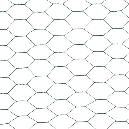 Chicken Wire Fence Steel with PVC Coating 25x1,2 m Green 1.2 m
