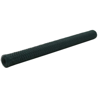 Chicken Wire Fence Steel with PVC Coating 25x1,2 m Green 1.5 m