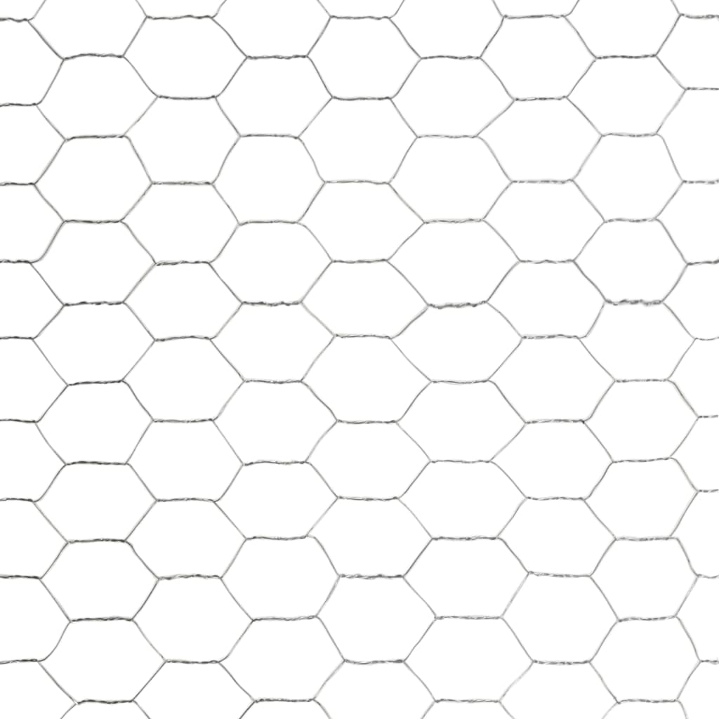 Chicken Wire Fence Steel with PVC Coating 25x1,2 m Silver 1.2 m