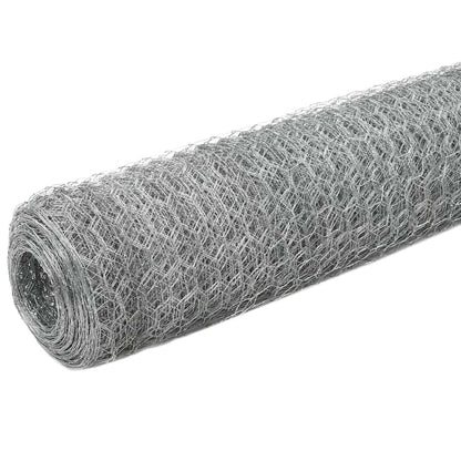Chicken Wire Fence Steel with PVC Coating 25x1,2 m Silver 1.5 m