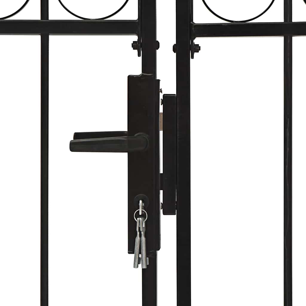 vidaXL Fence Gate "ASSEN" Double Door with Arched Top Steel 400x175 cm 4